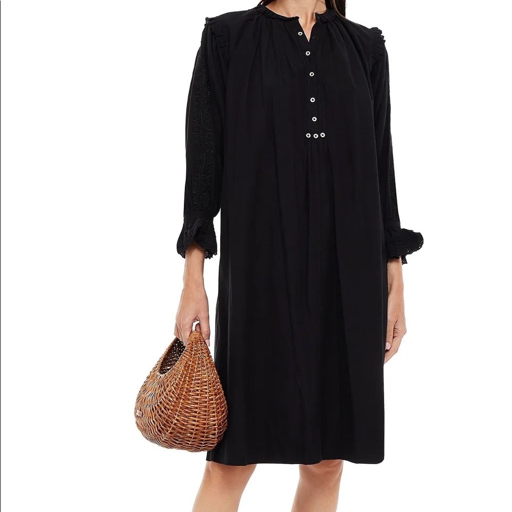 Antik Batik ruffle-trimmed embroidered cotton dress